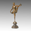 Танцовщица Бронзовый скульптурный балет для сада Леди Декорирование Ремесло из латуни Статуя TPE-210